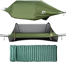 Flat Lay Hammock Tent W/ Mosquito Net Waterproof Rainfly 1 Person Backpacking