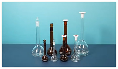Lab Brown Volumetric Flask 2/pack 5,10,20,25,50,100, 150,l200,250,500,1L glass p