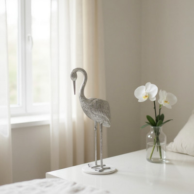 Flamingo Champagner Wein Eiskübel Kühler - Silber Aluminium H65cm Freistehend