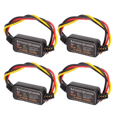 Brake Light Flasher Strobe Controller, Pack of 4 DC 9-26V LED 16 Blinking Mod...