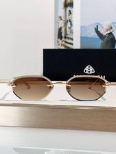 Maybach The Den Z36 Luxury Rimless Sunglasses Gold Titanium Brown Gradient 58-18