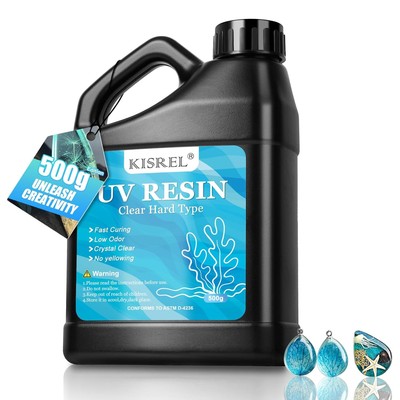 UV Resin 500g-Upgraded Kit, Hard Type Crystal Clear UV500g 