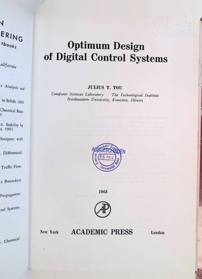 Optimum Design of Digital Control Systems Mathematics in Science and Engineering