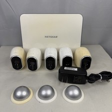 Lot of 6 Netgear Arlo VMC3030 Wireless Security Cameras VMB3000 Base Station