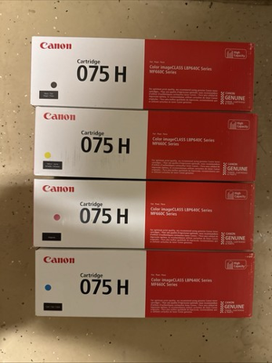 #ad Canon 075 H Black High Yield 075 Cyan Magenta Yellow Standard Yield Toner Set $388.00