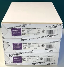 60# Ivory Springhill Opaque 8.5"x11" Printer Paper 500/ream for Flyers, etc