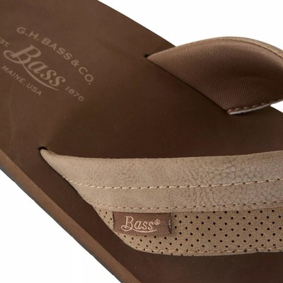 G.H. Bass & Co Hatteras Mens Taupe Faux Leather Flip Flop  display picture 2