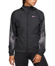 Nike Women's Essential Water-Repellent Hooded Running Jacket Black XS NWT 100