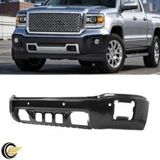 For GMC Sierra 1500 2014-2015 Front Bumper Face Bar Cover W/ Sensor Holes Black