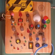 Montessori Toddler Busy Board Wooden Sensory Board LED Lights  Switches TESTED