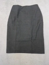 Doc & Amelia Cintas Skirt Womens 12 Gray Wool Blend Work Knee Length Double Vent