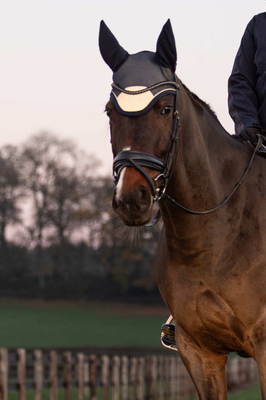 LeMieux Classic Reflective Fly Hood - Navy - Extra Large