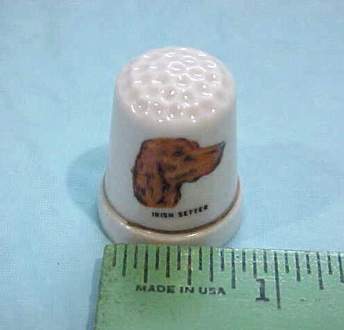 IRISH SETTER CERAMIC THIMBLE - Picture 3 of 3