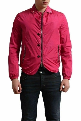 Dsquared2 Men's Fuchsia Full Zip Windbreaker Jacket US 2XS IT 44