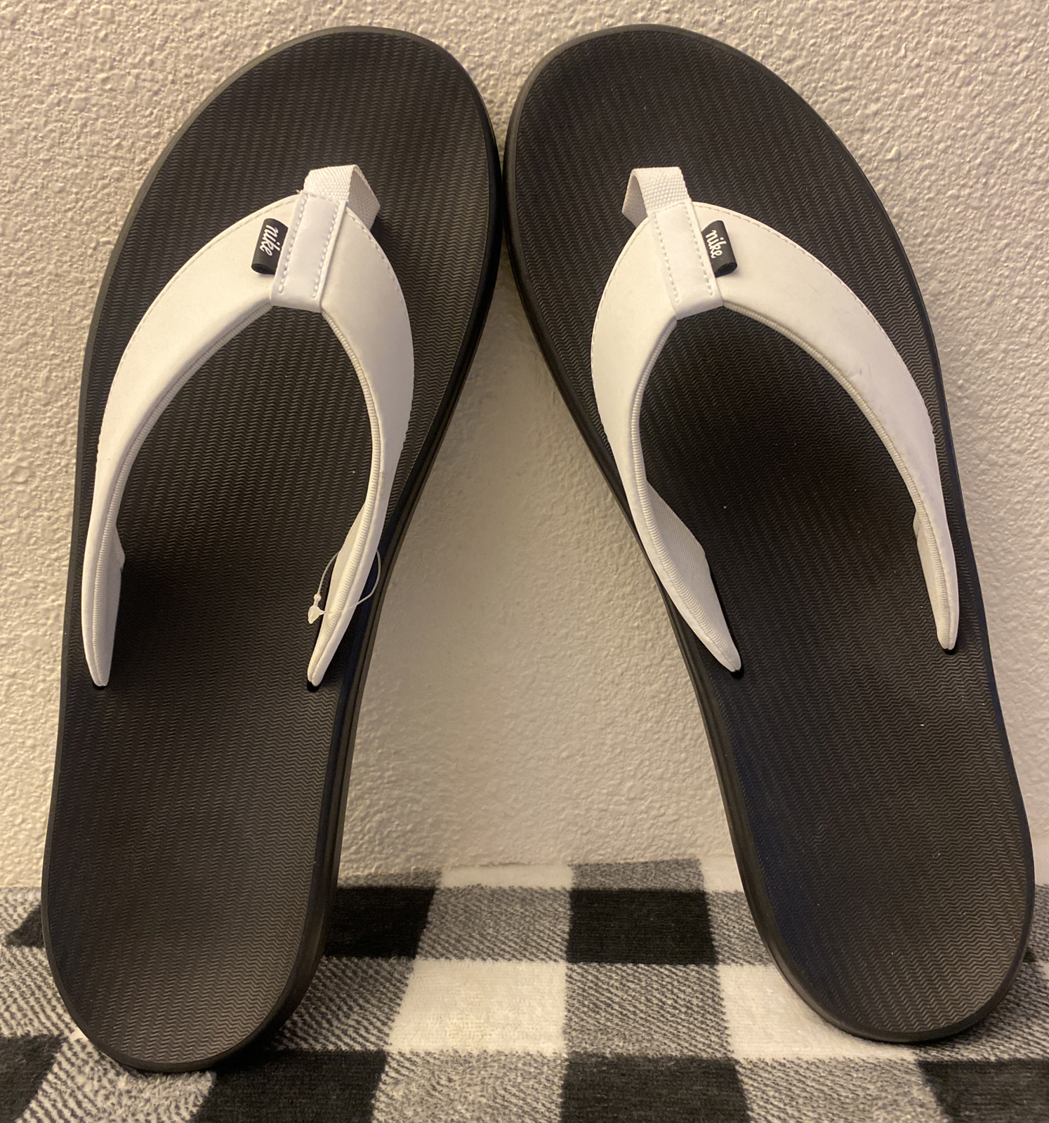 Nike Mens Kepa Kai Thong Flip Flops Sandals White Bla… Gem