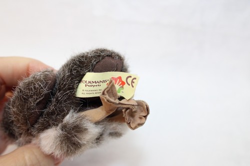 Folkmanis Mini Spotted Owl Finger Puppet 4" Small Detailed Grey Gray Spots - Picture 5 of 7