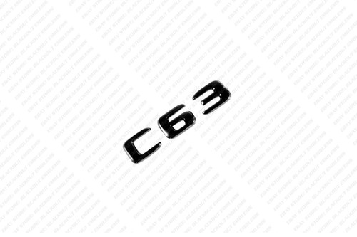 Black Yellow Emblems Badges Stickers for Mercedes-Benz C63s V8 Biturbo AMG W205 - Picture 7 of 16