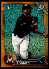 2016 Bowman Chrome Orange Shimmer Refractor Jose Adames RC Marlins #BCP220
