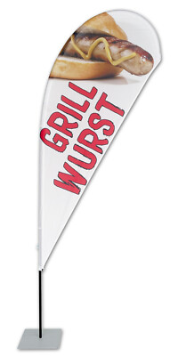 Grillwurst BEACHFLAG Tropfen 240 *inkl. bedruckter Fahne u. Maststange*