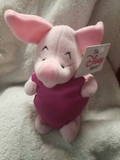 Uk Disney PIGLET Love Heart pink pig Bean Bag Plush beanie collection