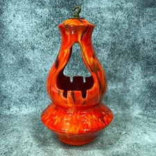 Vintage 13" Mid Century Modern Hanging Ashtray Atomic Drip Glaze MCM 1960s