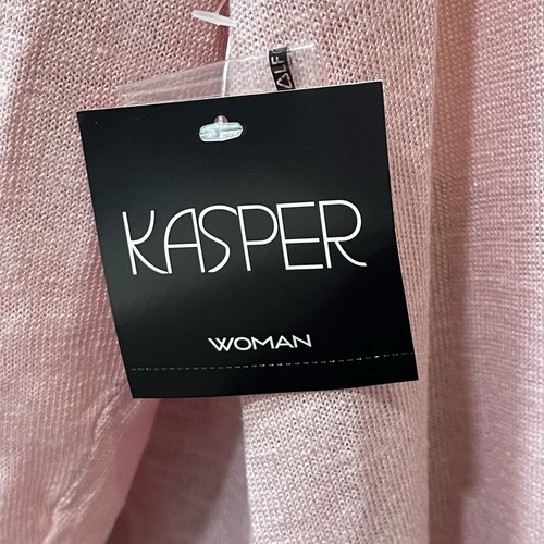 Kasper Women's Open Front Cardigan Sweater Plus 3x Career Casual Pink Tutu Linen - Picture 5 of 8