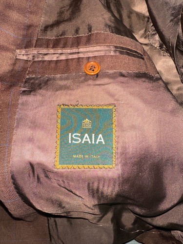 Isaia Napoli Aqua Spider Superfine100 Blazer Suit Tuxedo Formal Jacket Size 54 7 - Picture 12 of 13