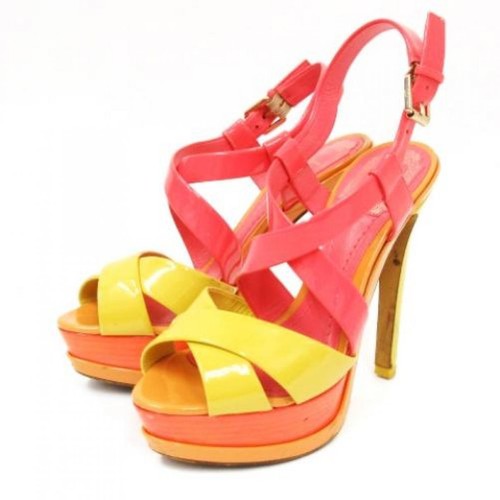 Christian Dior Sandals Platform Slingback Pink Yellow 36D US6 women heels  party | eBay