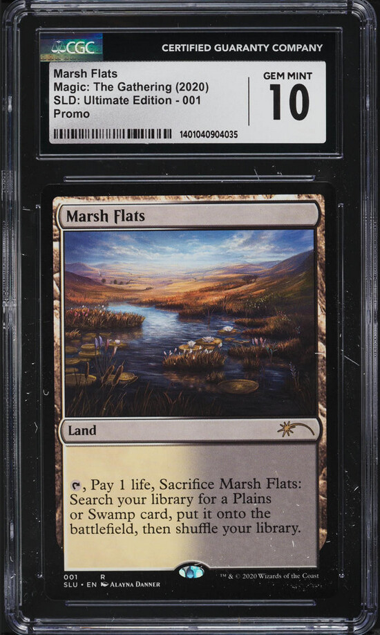 Marsh Flats Land Rare 2020 MTG Secret Lair Drop Ultimate #1 CGC 10 GEM MINT-image