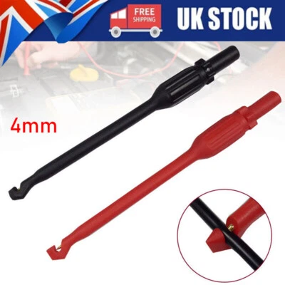 2PCS 4mm Automotive Multimeter Test Lead Kit Power Probe Wire-Piercing Clip Tool