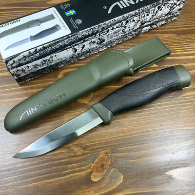 Mora Companion Heavy Duty FT01619 Carbon Steel Fixed Blade 4  Green Handle B