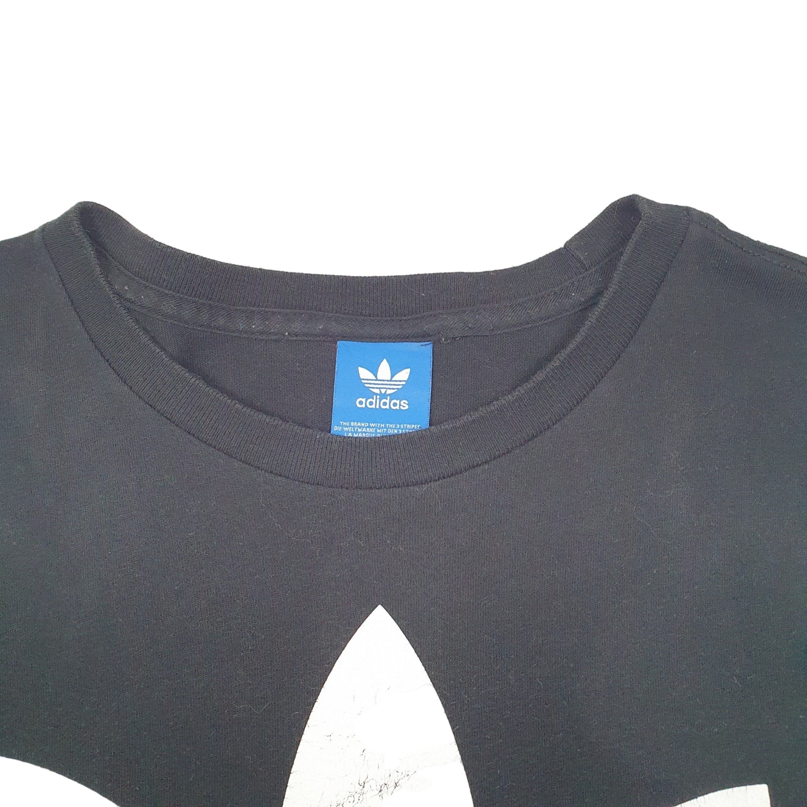 ADIDAS Black T Shirt Tee Spellout Short Sleeve Cotton Mens L image 3