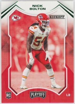 2021 Panini Playoff Nick Bolton Rookie Kickoff Green Parallel Chiefs RC #267