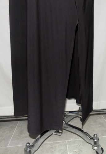 Vestido recto Bebe negro de tela elástica cuello corredor sin mangas maxi largo 2X Nuevo con etiquetas - Imagen 5 de 7