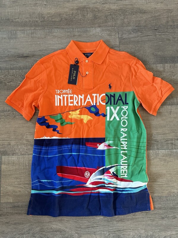 Polo Ralph Lauren Shirt Small Orange t International Trophée olympic usa mesh S