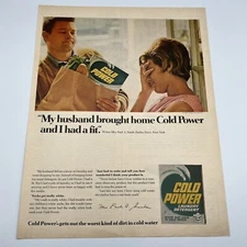 1967 Cold Power Laundry Detergent Vintage Print Ad 13x10" I had a fit