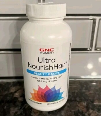GNC Women's Ultra NourishHair Beauty Basics 1200 mcg Of Biotin 60 Caplets