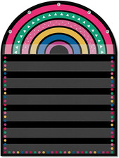Black 7 Pocket Chart Black Rainbow 