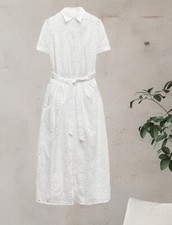 NWTZARA EMBROIDERED SHIRTDRESS WITH SHORT SLEEVES ZW COLLECTION