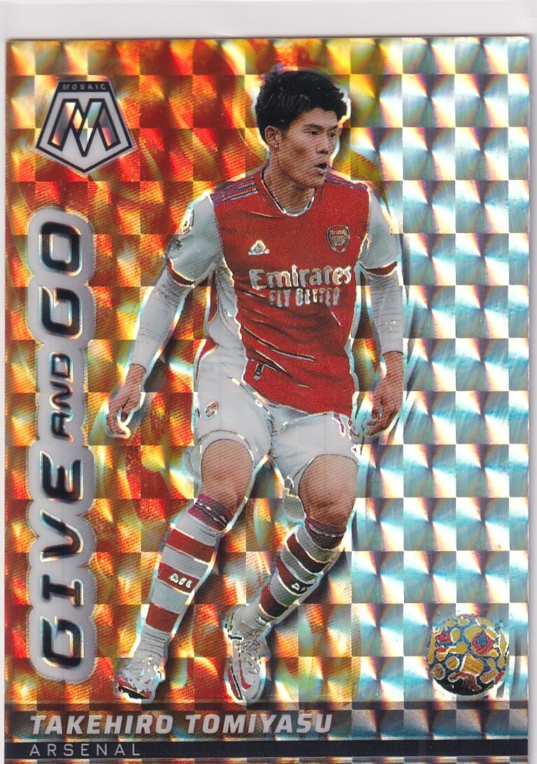 2021-22 MOSAIC PREMIER PRIZMS SILVER TAKEHIRO TOMIYASU ARSENAL 