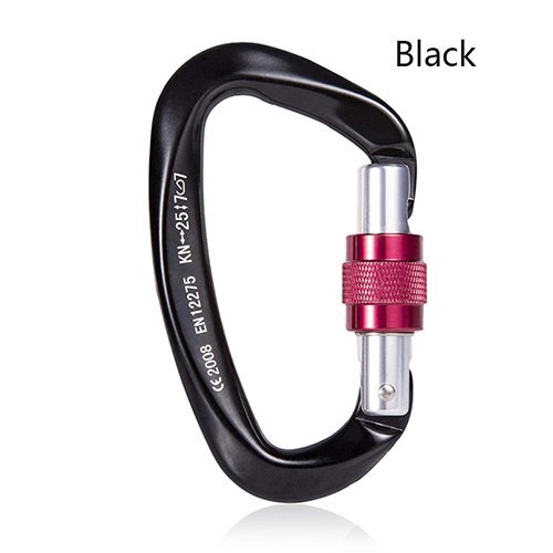 25KN D-Shape Locking Carabiner Clip Hook Heavy Duty Rock Hiking Climbing Tool - Picture 8 of 11