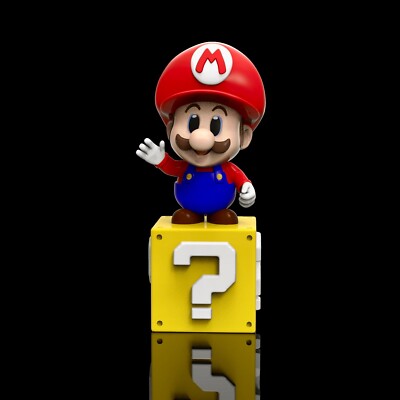UNPAINTED Super Mario Brothers Mini Mario 3D Printed Model Kit 6'' Tall (6-23)