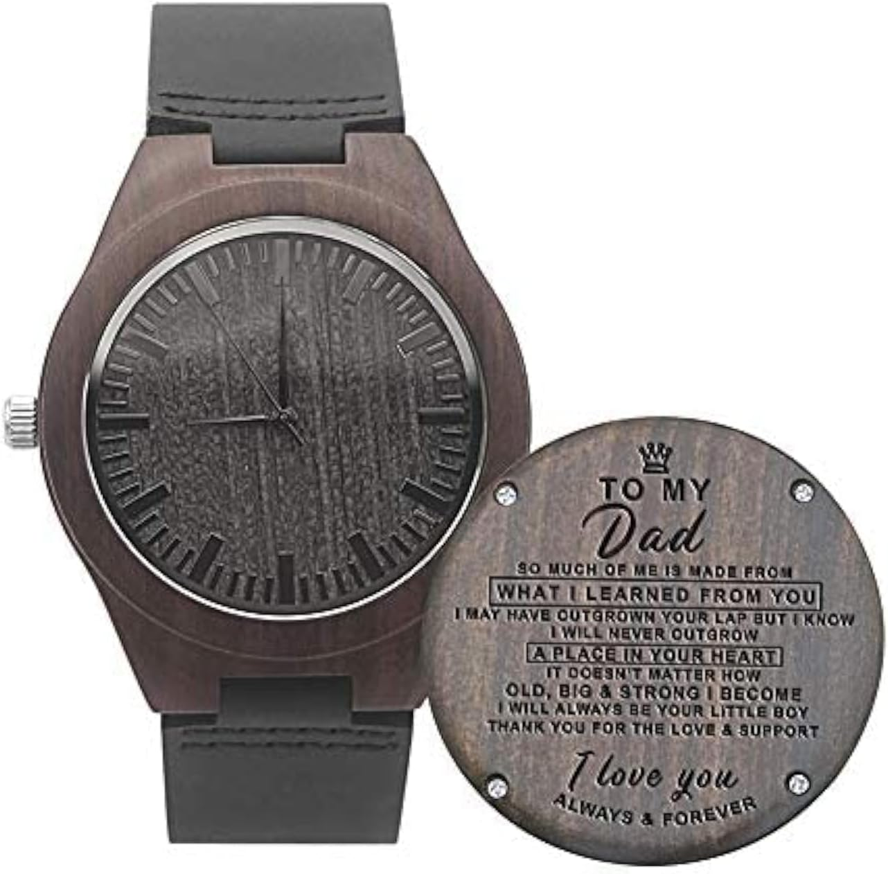 Engraved Wooden Watches for Men, Natural Wood Watch Personalized Gifts Customize