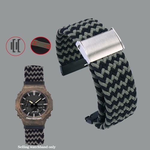 Elastisches Nylon Uhrenarmband Band für Casio DW5600 GW-5000 GW-M5610 GA2100 GA-2100 - Bild 18 von 24