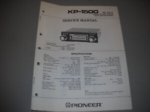 PIONEER KP-1500 CASSETTE CAR STEREO. Service Manual Original Paper | eBay