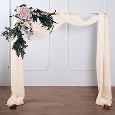 Nude 18 ft Sheer Organza BACKDROP CURTAIN Window Drape Panel Party Decorations