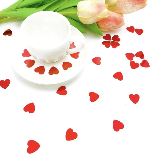 RED FOIL HEART CONFETTI Party Decorations Valentines Day Decor Romantic Love💖 - Picture 7 of 15