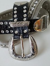 NANNI MADE IN ITALY WOMENS LEATHER AND METAL DESIGNER BELT SIZE 101/30