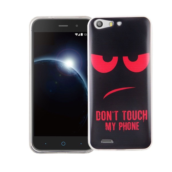 Handy HüLle FüR ZTE Blade V6 Dont Touch Rot Tasche Case Cover Motiv TPU Bumper-image