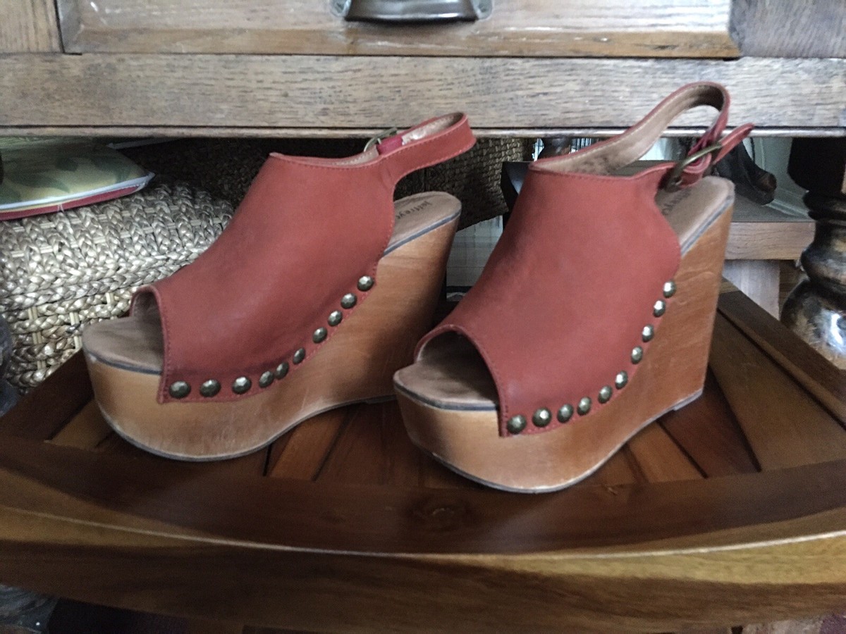 Jeffrey Campbell Snick Platform Wedge Washed Red Leather Jeffrey Campbell Snick Platform Wedge Washed Red Leather